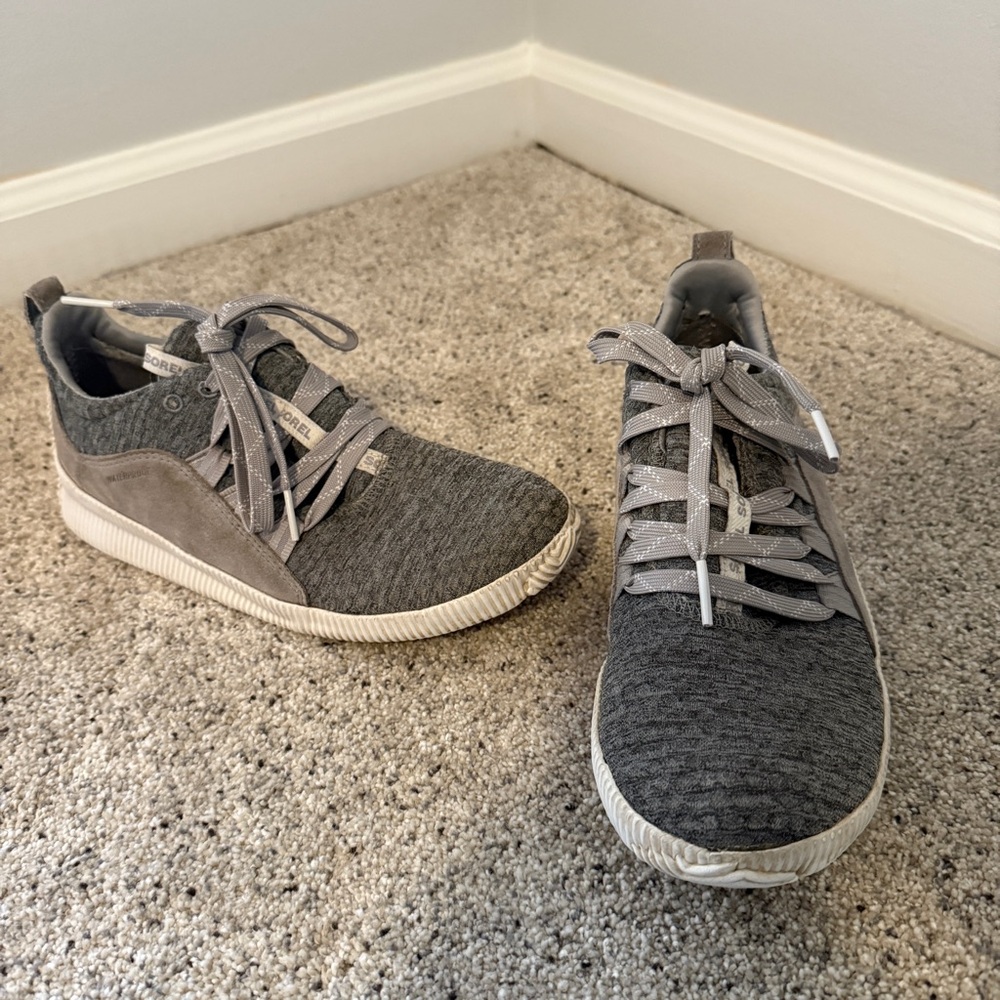 Sorel Shoes Womens 7 Out N About Plus Waterproof Gray Lace Up Round Toe Low